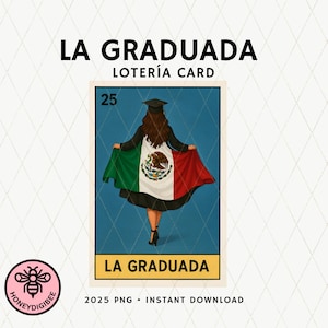 Tarjeta de Lotería de La Graduada 2025 PNG, Descarga Digital, Graduación 2025, Senior 25, Graduación Mexicana 300 DPI