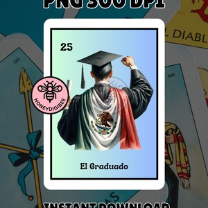 Loteria Graduation PNG, El Graduado, Graduation Clipart, Pobieranie cyfrowe, Klasa 2025