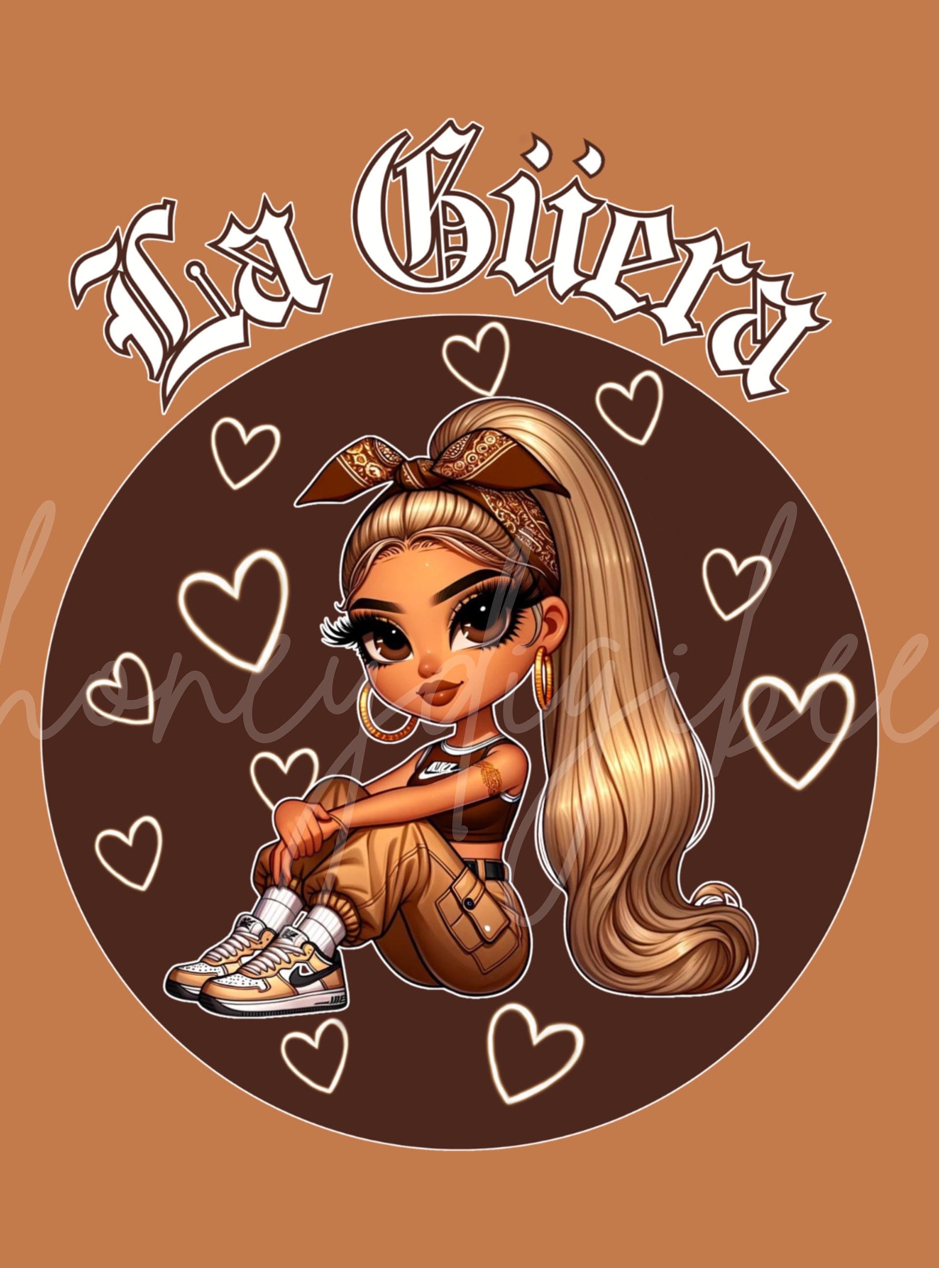 La Guera, Chicana Chola Valentine PNG, 3 Designs