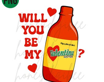 Will you be my Valentina, Valentine Day Hot Sauce PNG