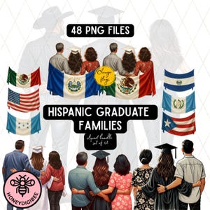 Graduation Grad Topper, Mexican Flag Clipart, Graduation Boy Clipart, Graduation Girl Clipart, Graduate Families PNG Bundle
