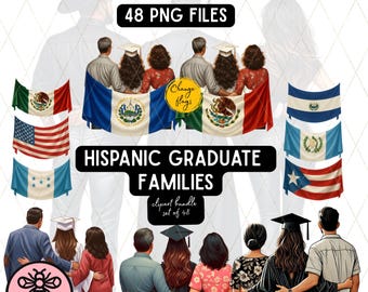 Graduation Grad Topper, Mexican Flag Clipart, Graduation Boy Clipart, Graduation Girl Clipart, Graduate Families PNG Bundle