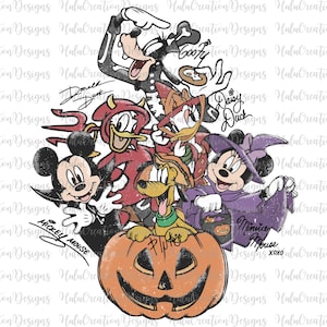 Retro Halloween-muis en vrienden png, muis niet zo eng png, Halloweenfeest 2025 png, Trick or Treat, spookseizoen, pompoenseizoen png