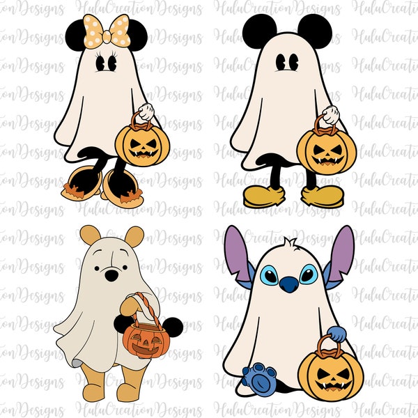 Halloween SVG PNG Bundle, Halloween Ghost Svg, Spooky Vibes Svg, Trick or Treat Svg, Halloween Svg Cut Files, Halloween Png Sublimation
