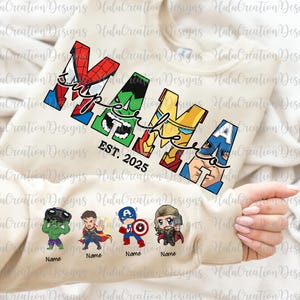 Pacchetto Super Mamma e Bambino PNG, Mamma Eroe PNG, Buona Festa della Mamma, Mamma e Bambino PNG, Felpa Mamma, Regalo per la Mamma, Sublimazione Cartoon Mama