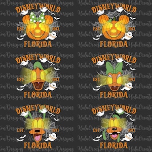 Halloween Mouse And Friends Pumpkin Png Bundle, Halloween Party 2025 Png, Mouse Not So Scary Png, Trick Or Treat, Halloween Family Trip Png