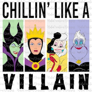 Relajándose como un villano, Chicas malas svg, Villanos de Halloween svg, Brujas de Halloween svg, Club de brujas malas svg, Villanos malvados svg