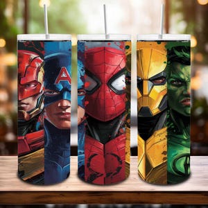 Cartoon Character 20oz Skinny Tumbler Wrap, 90s Cartoon Tumbler Wrap, Cartoon Superhero 20oz Tumbler Sublimation, Kids Birthday Tumbler Wrap