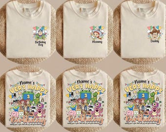 Custom Toy Movie 5 Characters Birthday PNG, Story Friends Toys Shirt, You’ve Got a Friend in Me, Family Birthday Gift,To Infinity And Beyond