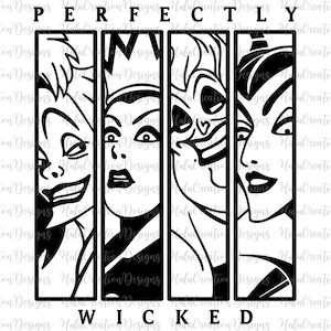 Perfectly Wicked Svg Png, Bad Girls Svg, Villains Wicked, Villain Gang Svg, Family Trip Svg, Holiday Season Svg, Magical Kingdom Svg