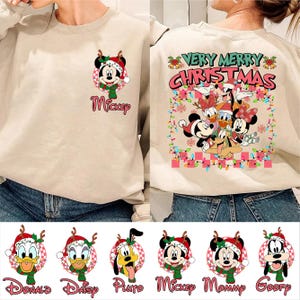 Custom Mouse Very Merry Christmas Party Png Bundle, Cartoon Xmas Family Holiday Png, Mouse & Friends Christmas Png, Preppy Glitter Handwrite