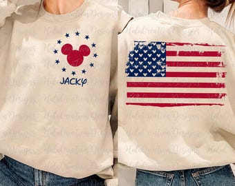Custom Cartoon USA Flag PNG Bundle, Mouse 4th Of July Png, Patriotic Png, Memorial Day Freedom Png, American Flag Shirt,Independence Day Png