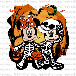 Halloween Skeleton Mouse And Friends PNG, Spooky Skeleton PNG, Pumpkin PNG, Spooky Season Png, Halloween Costume, Trick Or Treat Png