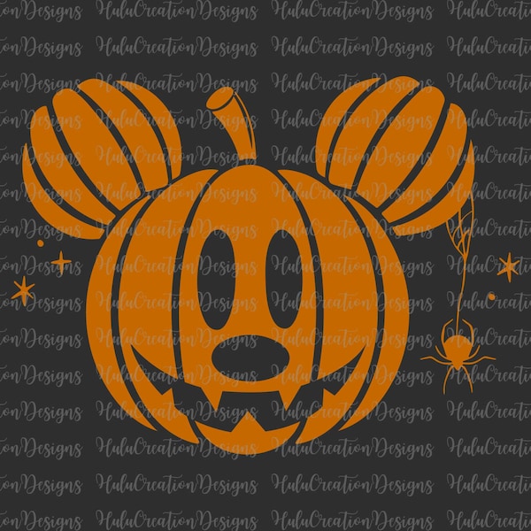 Halloween SVG PNG, Halloween Pumpkin Mouse Head Svg, Trick Or Treat Svg, Spooky Vibes Svg, Halloween Svg Png Files For Cricut Sublimation