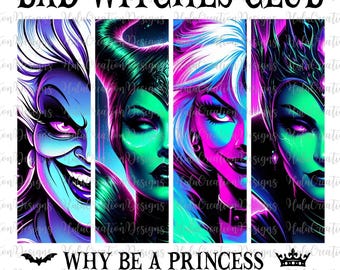 Bad Witches Club png, Halloween-prinsessa png, häxor png, skurkar och drottning på Halloween png, onda skurkar och bus png, läskig png
