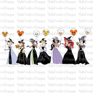 Halloween princesa svg, retro Halloween svg, temporada espeluznante svg, truco o trato svg, princesas bruja svg, Halloween de moda svg