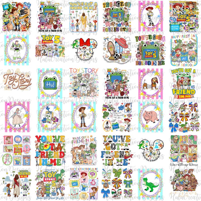 Neues Karikatur-Spielzeug und Freunde 5 Charakter-Png-Bundle, Sie haben einen Freund In mir Png, Karikatur-Spielzeug-Freunde Png, Trendy Boy Design, Cowboy-Raum Bild 4