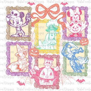 Halloween Mouse Mirror Png, Vintage Mouse Pumpkin Png, Mouse And Friends Png, Coquette Cartoon Halloween Png, Halloween Party 2025 Png