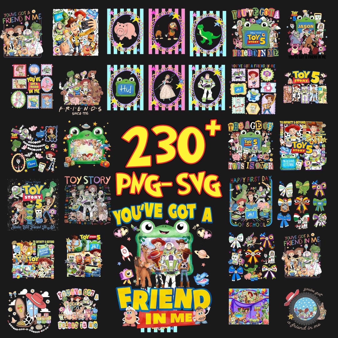 New Cartoon Toy And Friends 5 Character Png Bundle, You've Got A Friend In Me Png, Cartoon