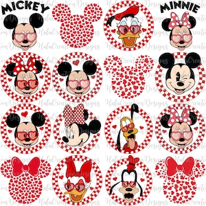 Bundle 16+ Mouse Valentines Png, Love XOXO Couple Png, Valentine Day Png, Checked Cupid Lover Png, Magical Valentine, Sublimation Design