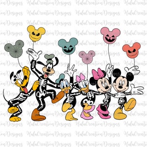 Halloween Skeleton Mouse And Friends Svg, Spooky Skeleton Svg, Pumpkin Svg, Spooky Season Svg, Halloween Costume Svg, Trick Or Treat Svg