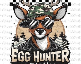 Retro Deer Hunter Sublimation Png Digital Download File, Deer Buck Backward Cap Hunting, Kids Easter, Egg Hunter, Boys Easter