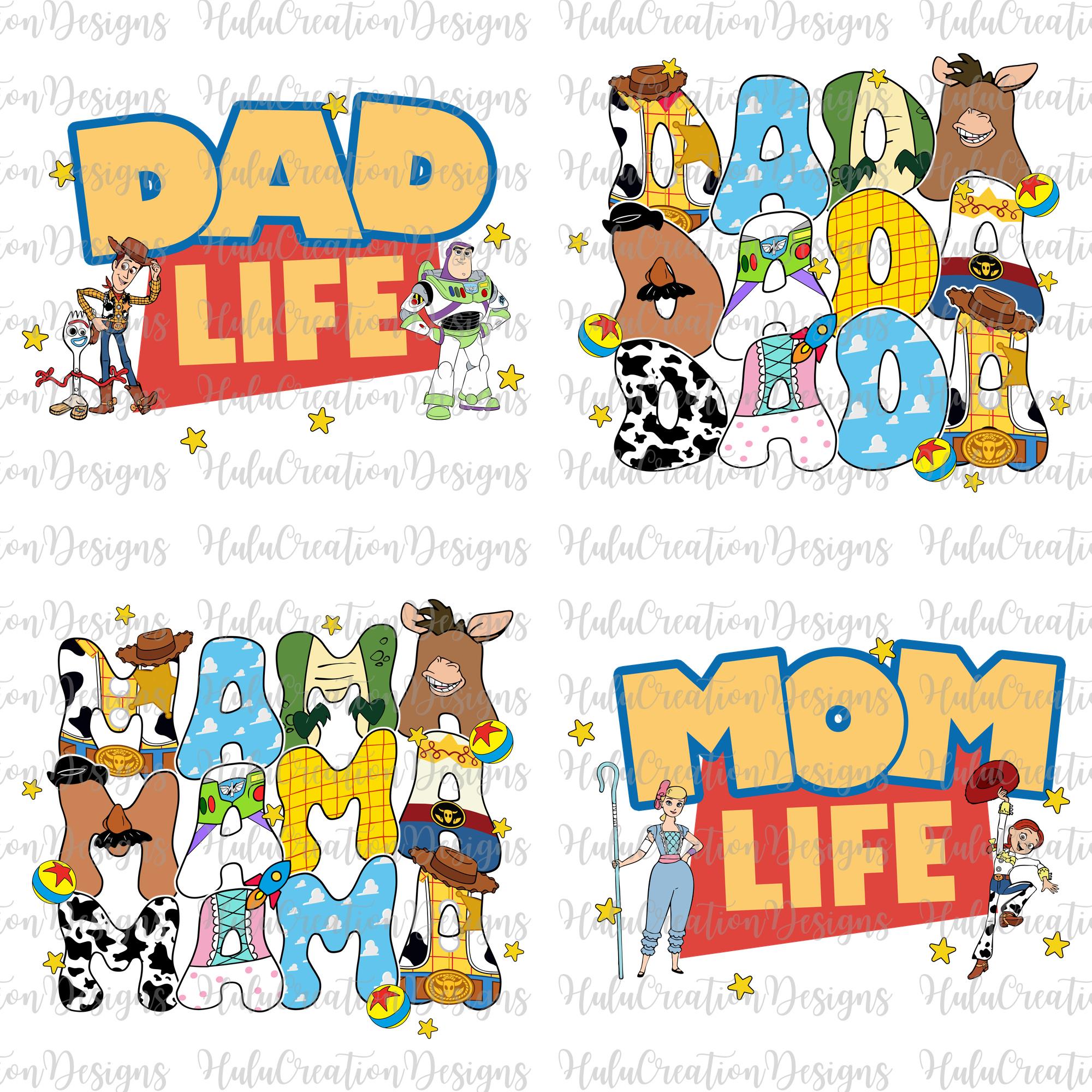 Bundle Mom And Dad Matching Shirt, Mom Dad Life Png, Mother and Father Gift Shirt, Family Trip 2025 Png, Cartoon Birthday Boys Girls Gift