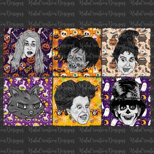 Cartoon Halloween Png, Witches Sisters Png, Skeleton Halloween Png, Spooky Pumpkin, Retro Gothic Halloween, Halloween Witch Png Sublimation