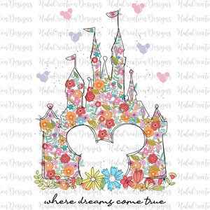 Where Dreams Come True Png, Family Vacation Png, Flowers Magical Kingdom Png, Friend Squad Png, Vacay Mode Png, Png For Sublimation
