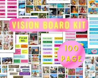 Printable Vision Board,2024 Vision Board Images,Vision Board Starter Kit,Printable Magazine Words,Woman Vision Board Kit,Manifestation Kit