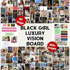 Black Girl luxe Vision Board, Black Girl digitaal Vision Board, Black Woman Dream Board, Black Girl Money Vision Board, A4 PDF