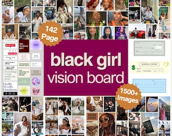 2025 Black Girl Vision Board Kit: 1500+ Images (A4 PDF)