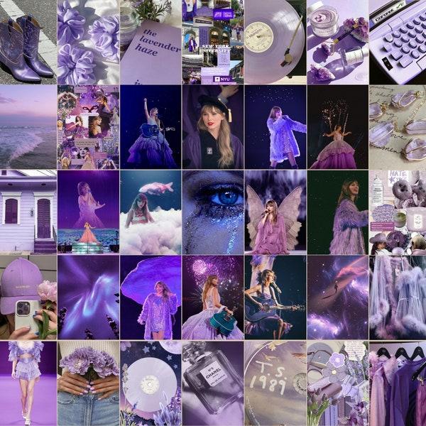 Taylor Swift Photo Collage Kit,Taylor Swift Purple Collage Kit,Swiftie Decor,Speak Now Printable,Taylor Lavender Haze,Taylor Photo Collage