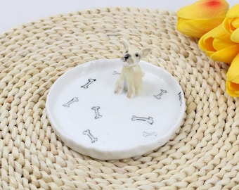 Personalisierte Pet Portrait Schmuckschale, Verlobungsring Schale, Benutzerdefinierte Hund Katze Keramik Geschenk für Tierliebhaber, Handgemachte Hund Trinket Schale, Geschenk