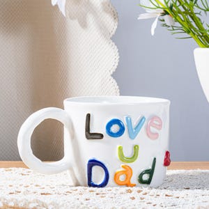 Taza personalizada para el Día del Padre: regalo personalizado para papá, taza de té de cerámica hecha a mano, regalo único para el Día del Padre y el Abuelo.