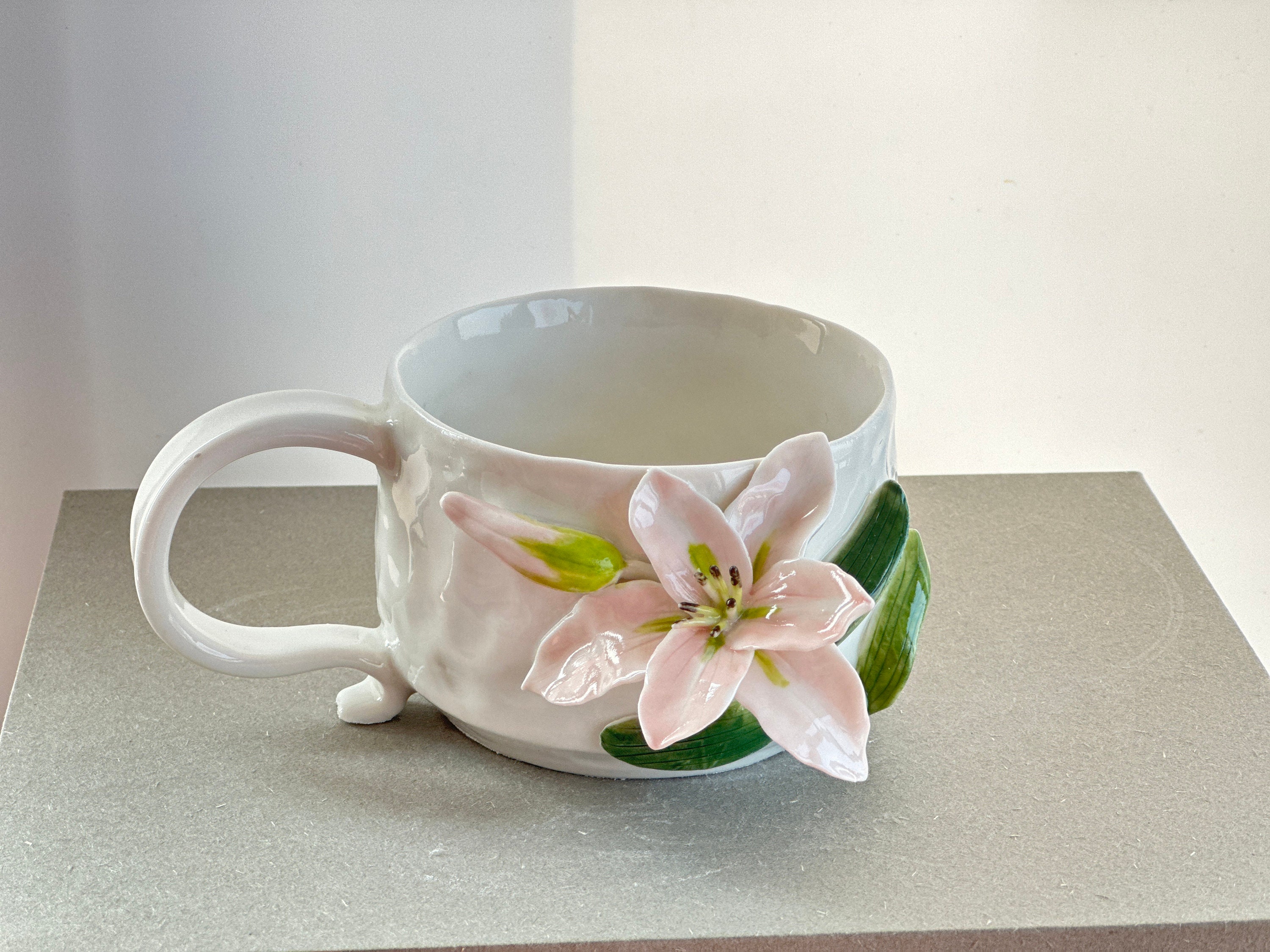 May | Lily, Lily Of The Valley Mug, Birth Flower Mug, Handmade Birth Month Floral Mug, Gift for Her, Birthday Gift, Christmas Gift