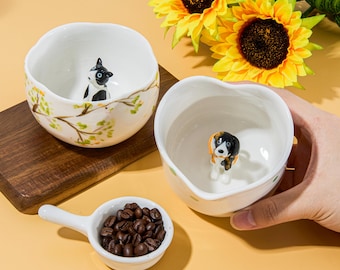 Custom pet mug personalized pet mug custom ceramic peekaboo mug/Custom dog cat ceramic gift for pet lovers,pet coffee mug,gift for dog owner