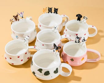 Personalized Pet Photo Mug - Handmade Ceramic Coffee Mug, Custom Cat & Dog Mug, Peekaboo mug, Hidden animal coffee cup, Gift for Pet Lovers