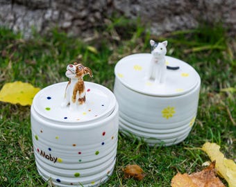 Urna personalizada para mascotas, urna moderna para cremación de cenizas de mascotas, urna de cerámica personalizada para perros, regalos para la pérdida de mascotas, monumento conmemorativo para mascotas, urna de recuerdo para perros o gatos