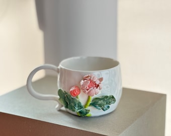 November | Chrysanthemum, Birth Flower Mug, Handmade Birth Month Floral Mug, Mom Mug, Gift for Her, Birthday Gift, Mother&#39;s Day Gift