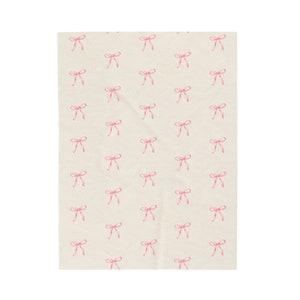 Velveteen Plush Bow Blanket | Coquette Bow Blanket, Soft Coquette Blanket, Bow Blanket, Bow, Ribbon Blanket, Coquette, Pink Bow Blanket image 5