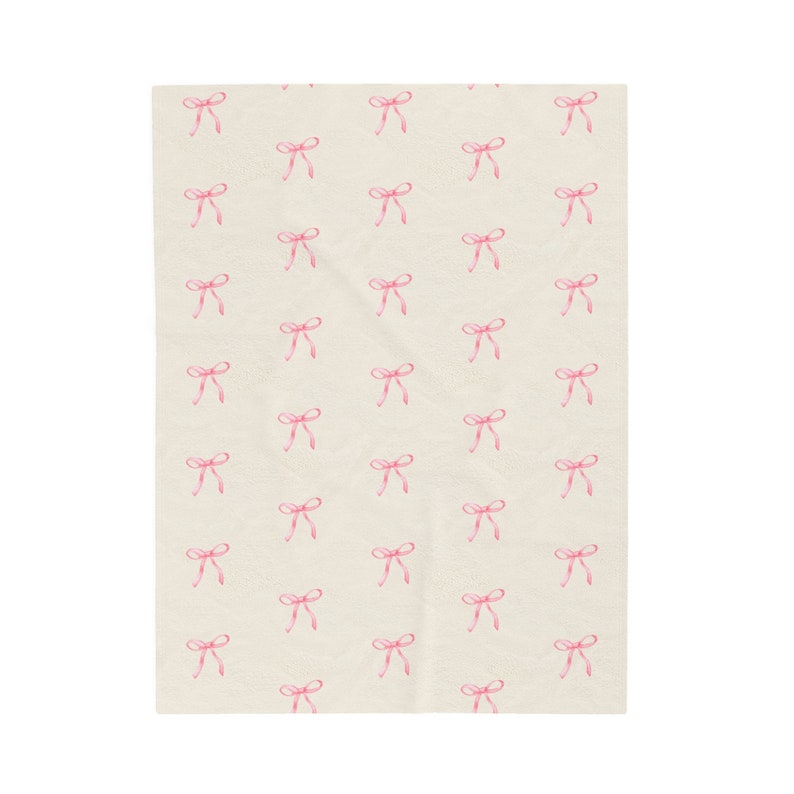 Velveteen Plush Bow Blanket | Coquette Bow Blanket, Soft Coquette Blanket, Bow Blanket, Bow, Ribbon Blanket, Coquette, Pink Bow Blanket image 5