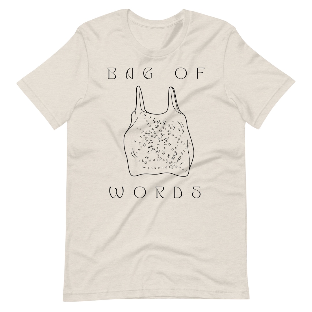 AI Merch Bag of Words Unisex Tshirt, GPT, Tokendless, Artificial