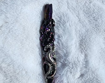 Custom hand carved Witch Fairy Wands Crystal Magic Wand - Witch Wand - Wizard Wand