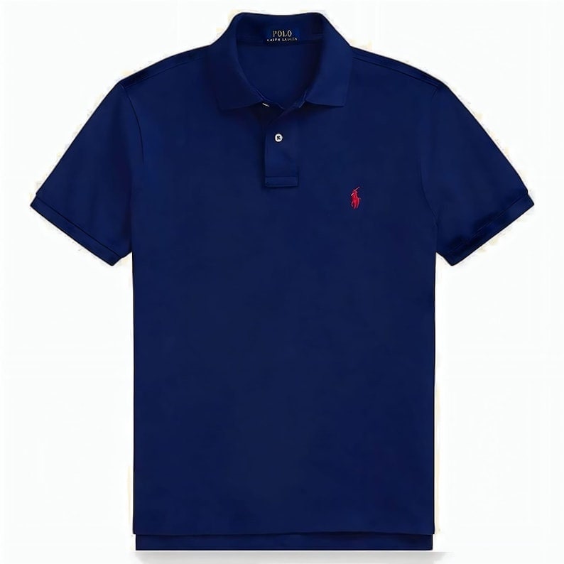 Men's Ralph Lauren Polo Shirt Polo T Shirt with Tags Black White Grey Navy All Sizes S M L XL XXL. Summer sale slim fit Navy Blue