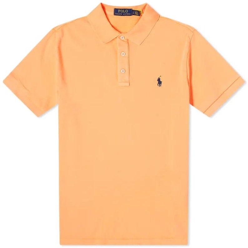 Men's Ralph Lauren Polo Shirt Polo T Shirt with Tags Black White Grey Navy All Sizes S M L XL XXL. Summer sale slim fit Peach