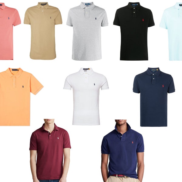 Herren-Poloshirt von Ralph Lauren, Polo-T-Shirt mit Etiketten, Schwarz, Weiß, Grau, Marineblau, alle Größen: S, M, L, XL, XXL. Sommerschlussverkauf! schlanke Passform