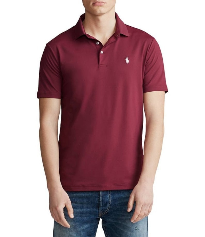 Men's Ralph Lauren Polo Shirt Polo T Shirt with Tags Black White Grey Navy All Sizes S M L XL XXL. Summer sale slim fit Wine