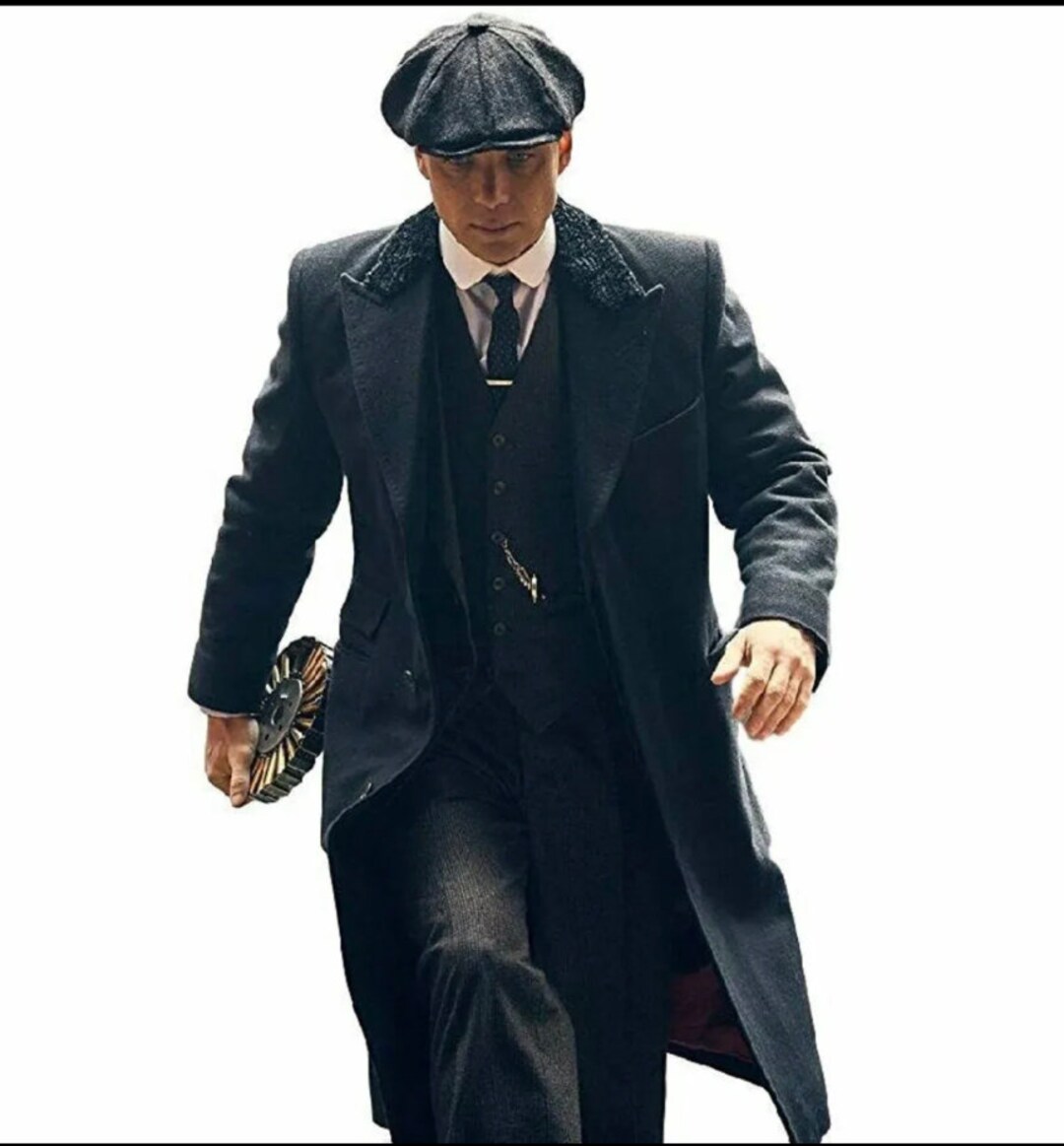 Manteau Long En Laine Style Thomas Shelby Peaky Blinders - Trench Coat Avec Chapeau Offert, Pour Homme - 5