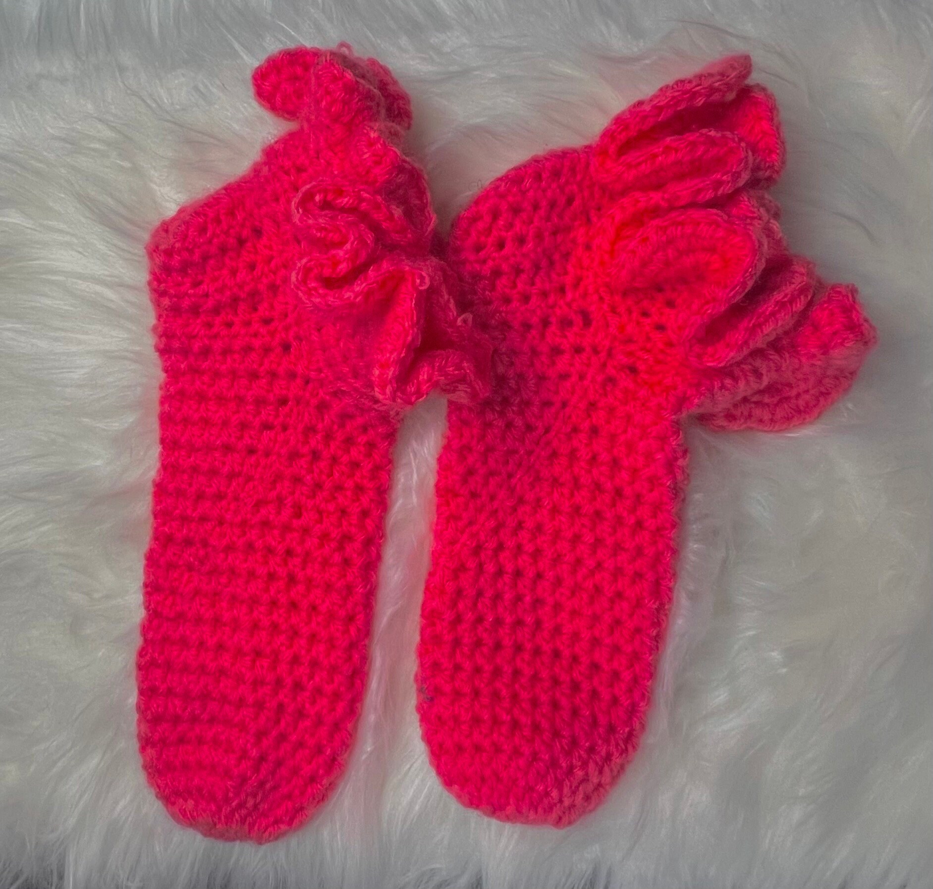 crochet fluffy socks
